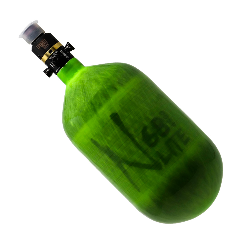 Ninja 68/4500 Carbon Fiber Air Tank w PRO V2 or PRO V2 SLP Regulator - Lime - PROV2LIM68