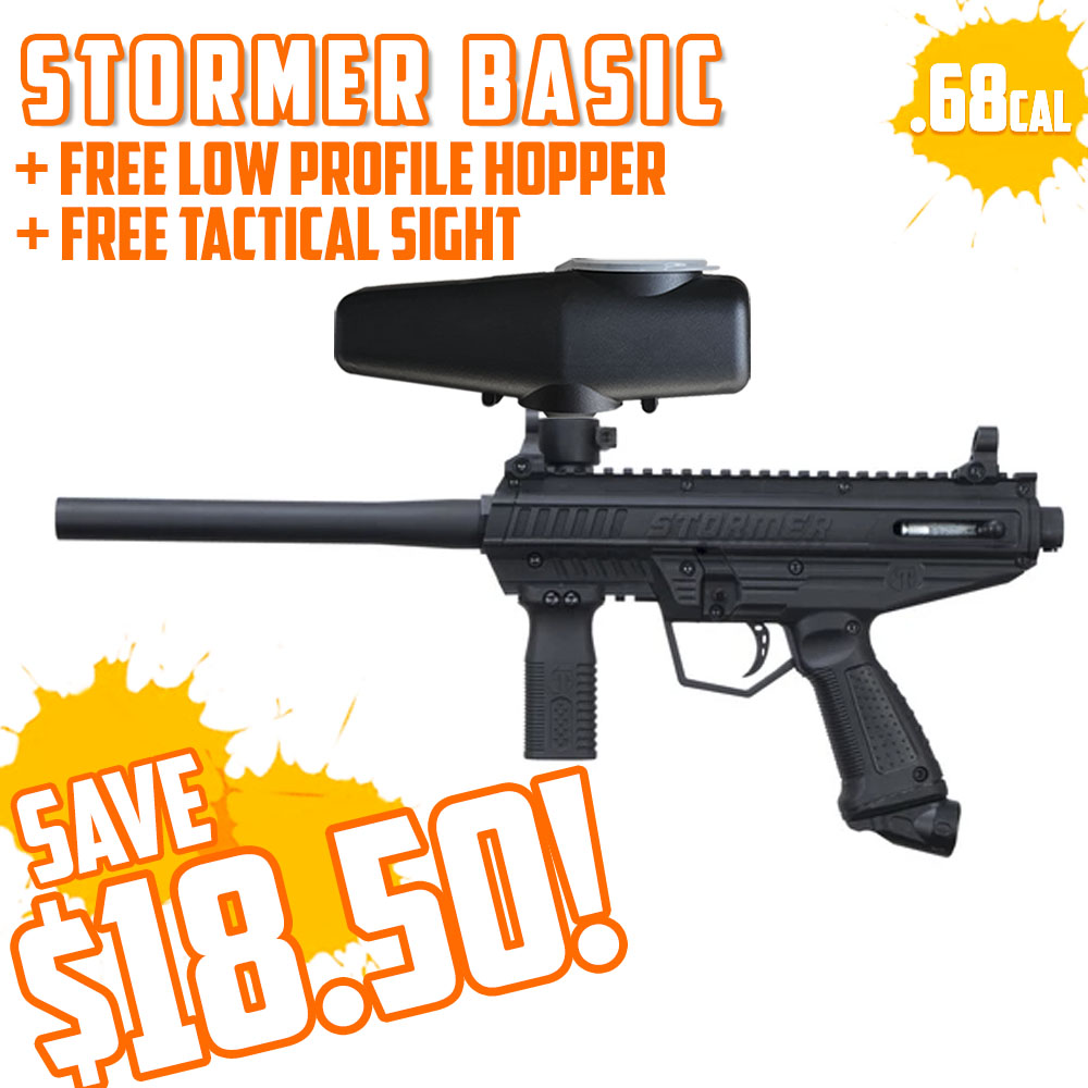 Tippmann Stormer - Basic - Black w Free Low Profile Hopper and Tactical Sight